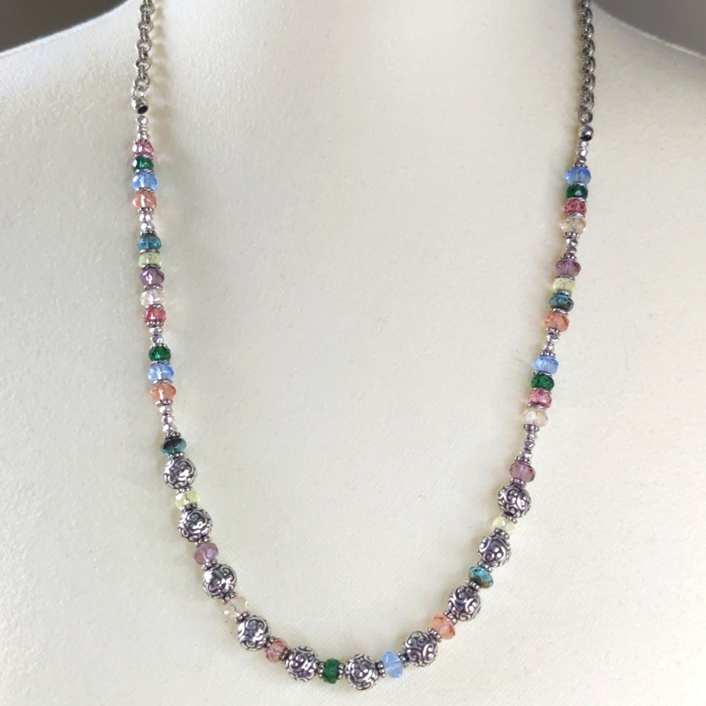 Brighton Latika Necklace – Silvertone & Multicolor Swarovski Crystals
